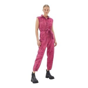 Urban Outfitters Sydney Steamed Utility Jumpsuit Pink Size XS WA1
